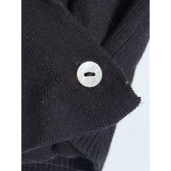 HABITAT Clothes to Live In black viscose cotton wrap front knit sweater top - Picture 5 of 6